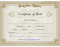 framed baby birth certificates