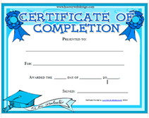 school certificate of completion award