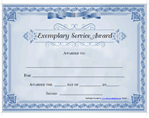 exemplary service certificates