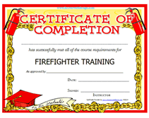 blank firefighter training certificates