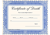 printable certificate of death