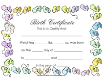 free keepsake baby birth certificate