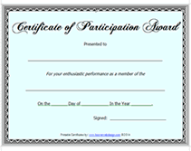 free certificates of participation certificates