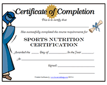 diploma sports nutrition certification certificate