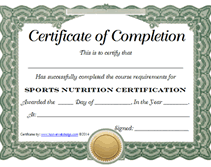 green sports nutrition certification certificate
