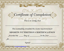 brown sports nutrition certification certificate