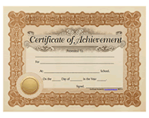 certificate of achievement awards