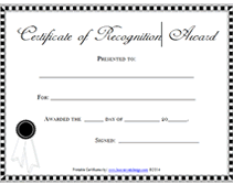 free printable recognition award certificates