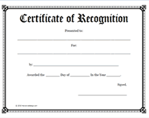 free school certificate of recognition