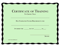 Certificate of Training printables