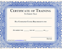 free certificate of training printable award