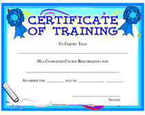 Certificate of Training certificate