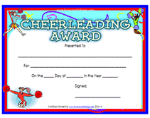 cheerleading award certificate