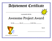 trophy awesome project award certificate
