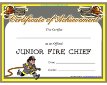 printable junior fire chief award template