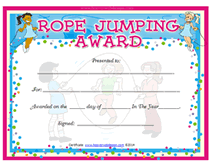 girls jump rope award template