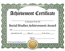 blank social studies printable certificate