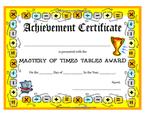 math achievement certificate to print