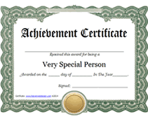 blank very special person award certificate