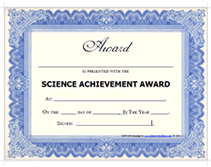 fancy science achievement certificate