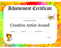 graffiti creative artist award certificate