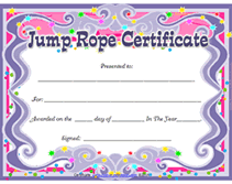 printable jump rope award certificate