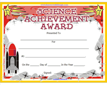 free science achievement award certificate template