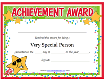 very special person award with stars