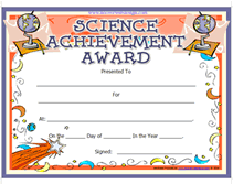 science achievement award certificate
