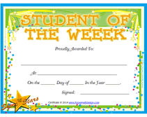 student of the week award  certificates