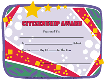 citizenship award certificate
