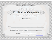 free printable certificate of completion award
