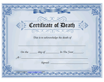 free fancy certificate of death