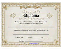 printable diploma awards brown