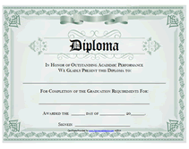 Printable Diploma Awards Certificates Templates