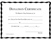 free printable donation award certificates