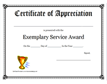 exemplary service free printable awards