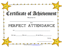 stars perfect attendance award