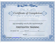 free fire department certificate