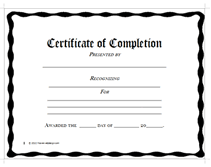 free certificate of completion award
