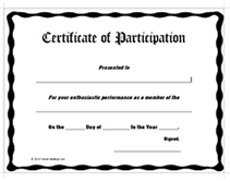 free certificate of participation PDF