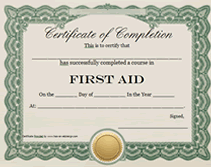 printable first aid certificate template