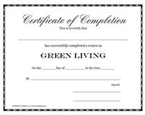 green living certification certificate
