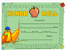 printablel honor roll achievement