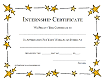 internship awards certificates