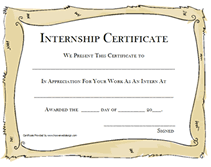 free printable internship award certificates