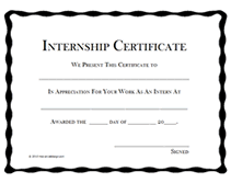 free printable intern award certificate