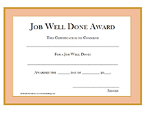 job well done school certificate