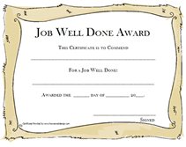 job well done award free