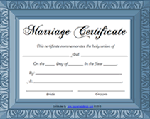 red blue printable marriage certificates